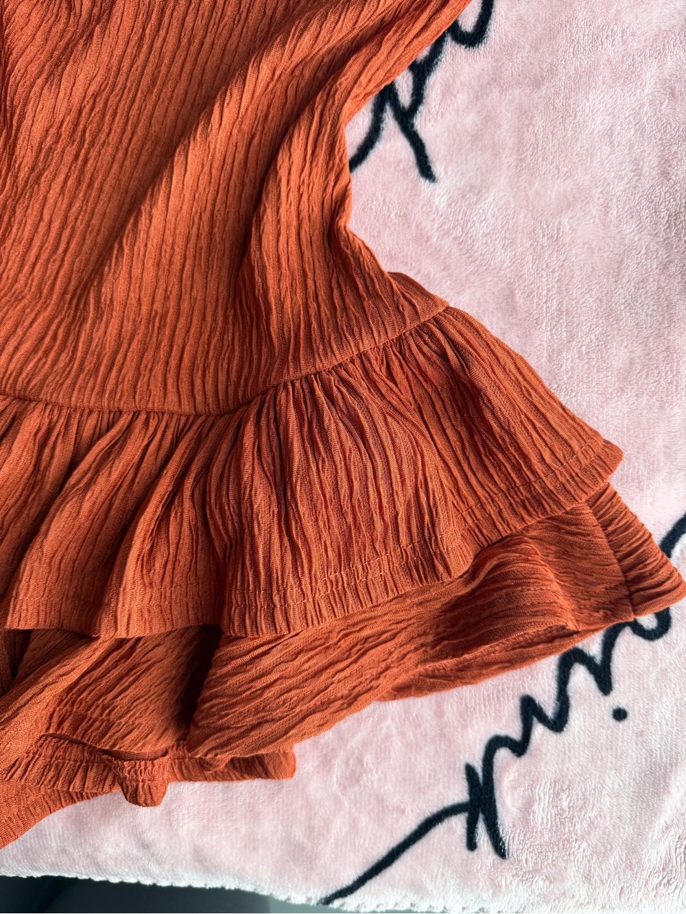 Rust Orange Halter Ruffle Romper - Picture 8 of 8